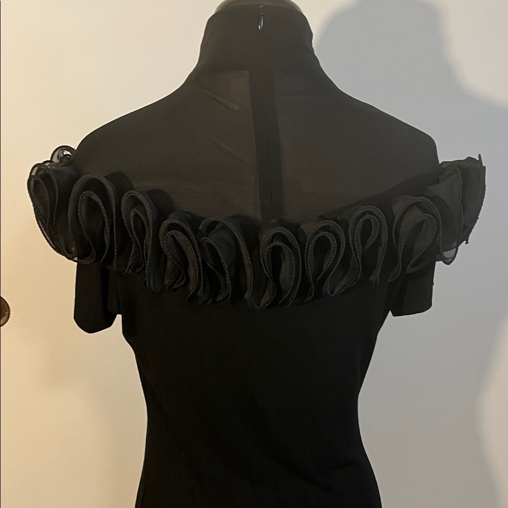 Chic Off-Shoulder Black Ruffle Blouse - Picture 3 of 7